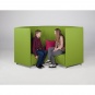 Akustik Sofa halbrund, 3- bis 4-Sitzer, Höhe 132, 145x150 cm (B/T), Sitzhöhe 46 cm, 